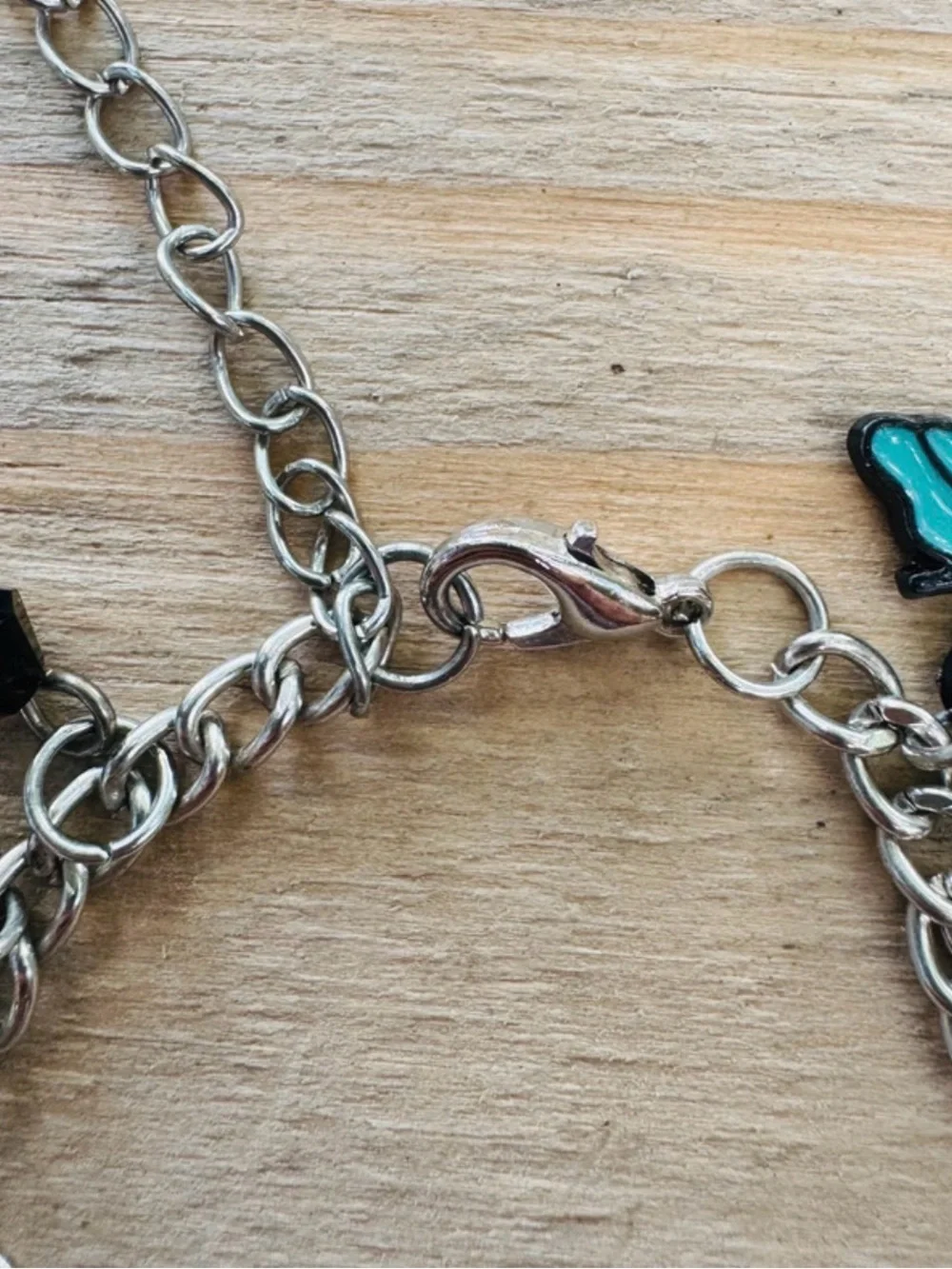 Wednesday Addams Inspired Enamel Charm Bracelet Gothic Statement Jewelry